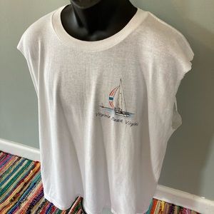 1988 Virginia Beach Cut Off Sailing Shirt White XL